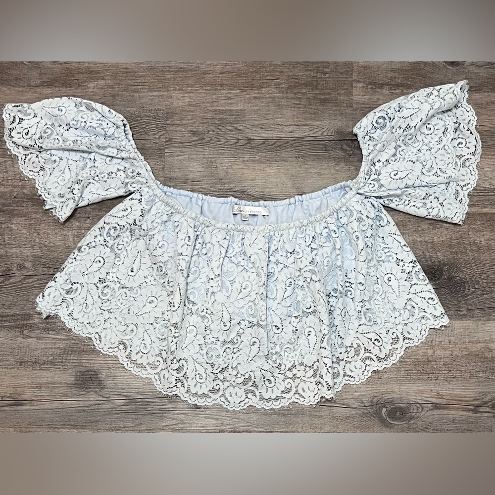 Lovers & friends light blue lace top